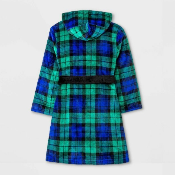 Boys' Plaid Robe - Cat & Jack™ Green/Blue - Picture 3 of 3